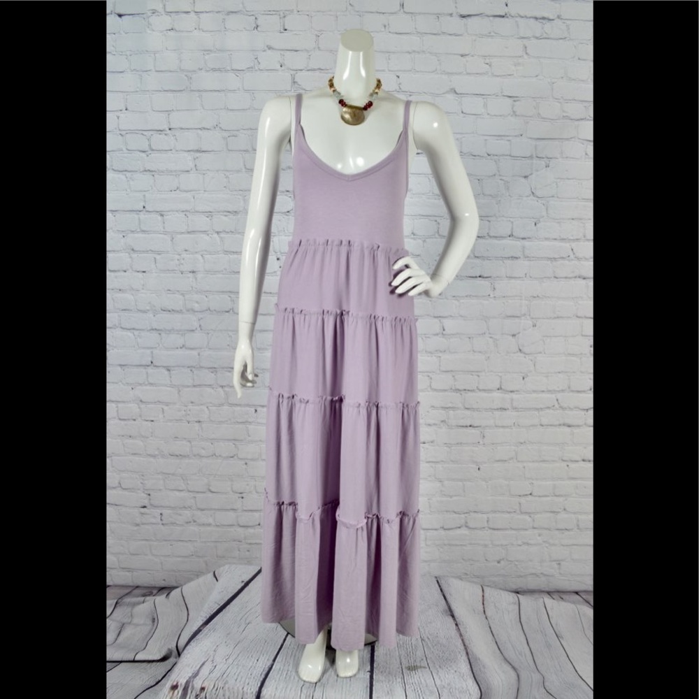 Brand New Plus Size Lavender Maxi Dress With Pockets Dress Various 1X,2X 3X - Picture 3 of 9
